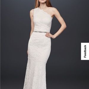 Davids bridal stretch scalloped wedding dress